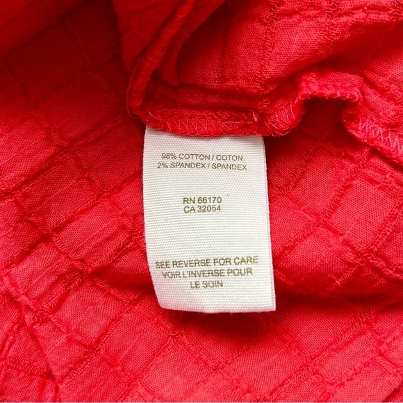 Vintage Free People Pink Red Crochet Smocked Mini Dress V-Neck Size 6 - Picture 8 of 9